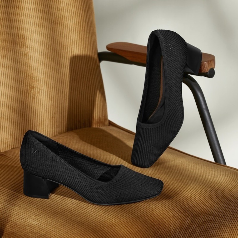 VIVAIA Block Heel Pumps Comfortable Knit Dress Shoes black Size EU/41 US/9.5